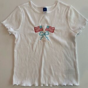 Old Navy monogram PRESLEY Shirt with Embroidered Flags 5T